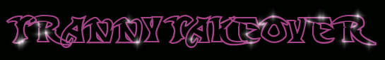 pink glittery logo that reads Tranny Takeover
